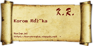Korom Réka névjegykártya