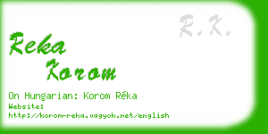 reka korom business card